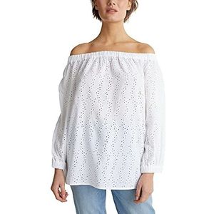 ESPRIT Carmen-blouse met borduurwerk in gaten, wit, 36 NL