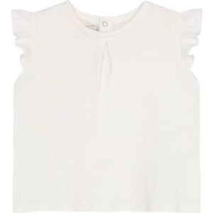 Petit Bateau Blouse met korte mouwen voor babymeisjes, Wit, 18 Maanden