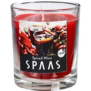 SPAAS Geurkaars in transparant glas winter, ± 25 uur - Spiced Wine