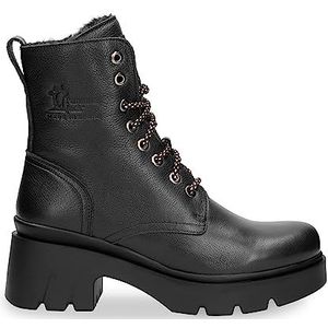 Panama Jack Porty Combat Boot voor dames, zwart, 39 EU