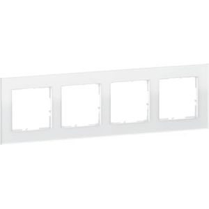 LEGRAND, SEANO Natura 4-voudig frame gemaakt van echt materiaal, duurzame productie en verpakking, designuitvoering: White Glass, 766104