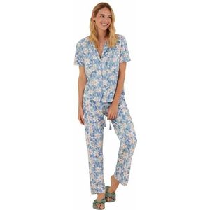 women'secret Pyjama van 100% katoen, met tropische opdruk, blauwe print, M