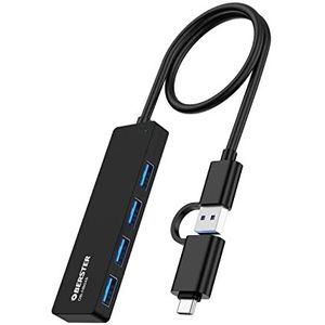 USB-hub 3.0 USB-adapter, 4-in-1 USB-C-hub met 4 5 Gbps USB 3.0 poort, draagbare USB-splitter voor laptops, desktops, USB-stick en andere USB-apparaten