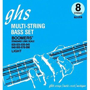 GHS™ Strings »BASS BOOMERS® - 8LS-DYB - 8-STRING BASS« snaren voor e-bas - nikkel verguld staal - 28"" wikkeling - regular: 020-090