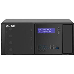 Qnap QGD-3014-16PT-8G Smart Edge, desktop-poE-switch, kostengeoptimaliseerde, intelligente IP-bewakingsoplossing, zwart