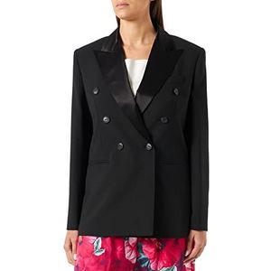 Pinko Elegante jas van linnen van wol voor dames, Z99_Zwart Sedan, 32 NL