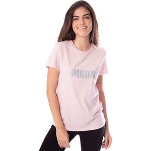 PUMA ESS+ metallic logo T-shirt voor dames