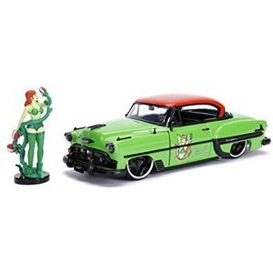 Jada Toys 253255009 Comics Bombshells, 1953 Chevy Bel-Air Hard, auto, speelgoedauto van Die-cast, deuren, kofferbak & motorkap om te openen, incl. Poison Ivy figuur, schaal 1:24, groen/rood, één maat