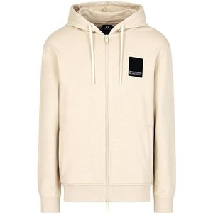 Armani Exchange Men's Milano Edition Full Zip Hoodie met logo patch fog, XS, fog, XS