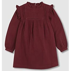 Gocco Chiffon-jurk, geborduurd, granaatrood, standaard voor meisjes, Granaat, 7-8 Jaren