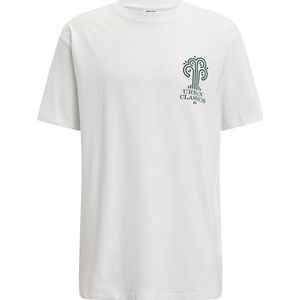 Urban Classics Heren T-shirt van biologisch katoen, Organic Tree Logo Tee, heren bovendeel met logo-print, verkrijgbaar in 2 kleuren, maten XS - 5XL, wit, 4XL