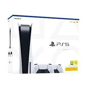 PlayStation 5 Console + 2 PS5 DualSense Wireless Controllers - White