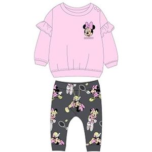 Disney 2-delige set van sweatshirt + broek voor baby's (3 tot 23 maanden), Minnie zacht en warm: sweatshirt + jogger, gemengd patroon, voor meisjes en jongens, model DIS MF 5112C412-S1-18M