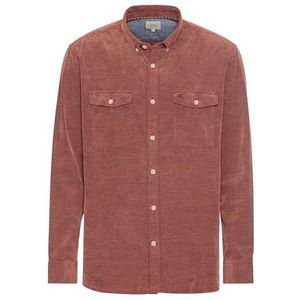 camel active Herenoverhemd met lange mouwen in regular fit van corduroy, rood, L