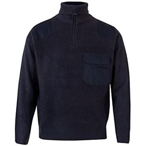 Velilla 101 grof gebreide trui met rolkraag, marineblauw, maat M
