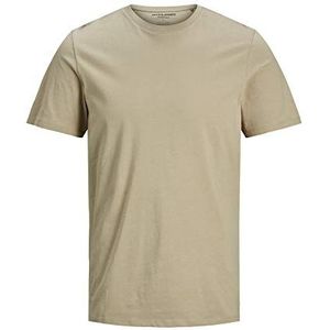 JACK & JONES Heren T-shirt Effen Ronde Hals T-Shirt, crockery/detail: slim, XS