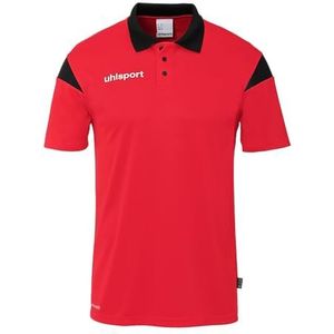 uhlsport Squad 27 Poloshirt voor heren, dames en kinderen, T-shirt met polokraag, rood/zwart, 140 cm