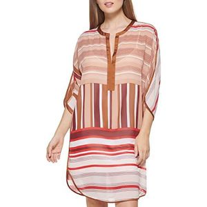 DKNY Cocktailjurk voor dames, French Nude/Multicolor, S