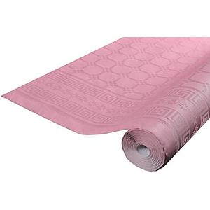 Pro Nappe - Ref R482586I - Tafelkleed van damastpapier voor eenmalig gebruik op rol van 25 m lang x 1,18 m breed - Poederroze kleur - Damastpapier met universele chique en klassieke print