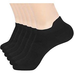ATBITER Enkel Sokken Vrouwen Dunne Atletische Running Low Cut No Show Sokken met Hiel Tab, 6 paar-zwart, 7-9