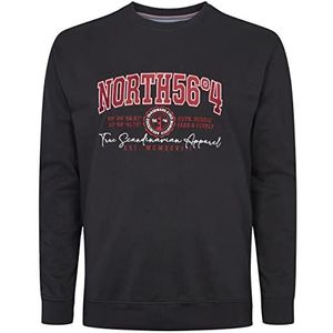 North 56°4 - sweatshirt - 100% katoen - 0099 Black, zwart, XXL grote maten