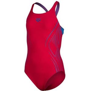 Arena Reflecterend badpak voor meisjes Swim Pro Back One Piece, Freak Roosblauwe Rivier, 14-15 Jaren