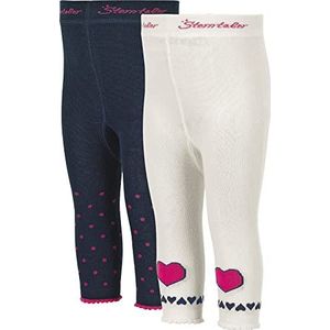 Sterntaler Legging voor babymeisjes met dp hart en stippen, marineblauw, 74 cm