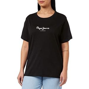 Pepe Jeans Camille T-shirt voor dames, Zwart, S