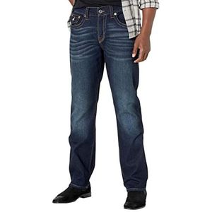 True Religion Ricky Jeans met rechte pijpen voor heren, Donkere was modderig water, 44W / 32L