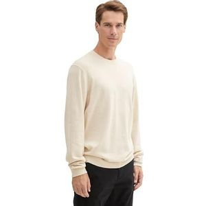 Tom Tailor - Trui - Sand White Melange - Gerecycled Kasjmier
