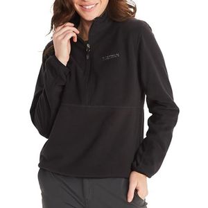 Marmot Dames Wm's Rocklin 1/2 Zip, Warme fleecejas, outdoorjas met 1/2-zip ritssluiting, ademende en winddichte trui, Black, XL