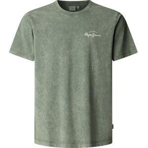 PEPEJEANS - Casual T-shirt - Groen - Katoen - Korte Mouwen