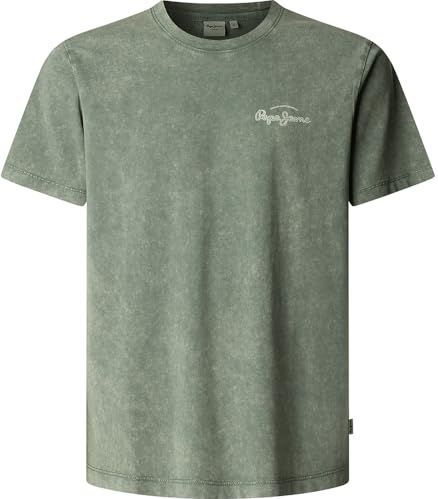 PEPEJEANS - Casual T-shirt - Groen - Katoen - Korte Mouwen