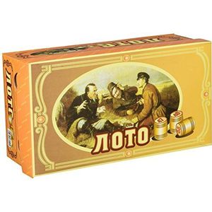 GMMH Russische Lotto (Loto) speelset met houten figuren, bingospel, familiespel (doos licht)