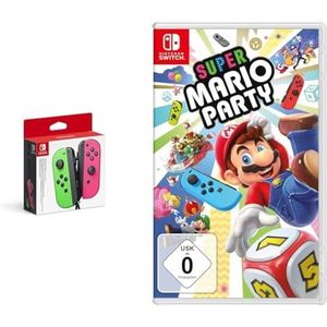 Nintendo 250037 Joy Con Paar Controleur, Neon Groen/Neon Roze (Nintendo Switch) & Super Mario Party (Nintendo Switch)