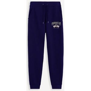 Sportbroek American College lang, blauw, heren en dames, maat M, model AC17, 100% katoen, Blauw, M