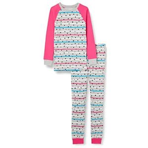 Hatley Organic Cotton Raglan Sleeve bedrukte pyjamaset voor meisjes, Confetti Hearts, 7 Jaar