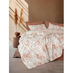Nuit Des Rêves Cinnamon Ranforce Double Quilt Cover Set (200x200 cm), 100% katoen, 2 kussenslopen (80x80 cm), pigmentprint, machinewasbaar, elegant design