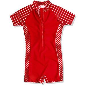 Playshoes UV-bescherming voor meisjes, alles-in-één-polkadot-badpak, Rood (origineel), 6-9 Maanden