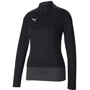 PUMA Damen teamGOAL 23 1/4 Zip Top W Pullover, Black-Asphalt, S
