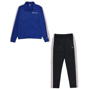 Champion Legacy Retro Sport Tracksuits - Tape Logo Special PolyWarpKnit High Neck sportpak, elektrisch blauw/zwart, L heren SS24, elektrisch blauw/zwart, L