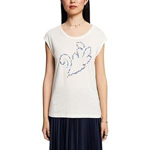 ESPRIT Collectie T-shirt met paillettendetails, Lenzing™ EcoVero, 056/Ice 2, XXL
