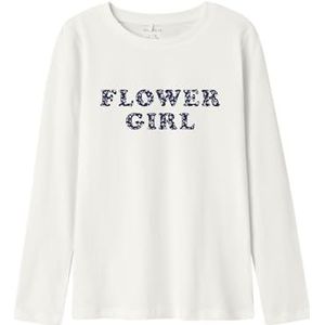 Name It - Nkfnela Ls Top - T-shirt - Cloud Dancer - Kinderen - Lange Mouwen