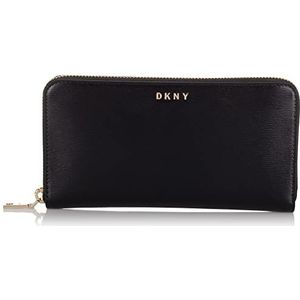 DKNY Womens volledige rits portemonnee tassen en portefeuilles zwart, Zwart/Goud, Eén maat