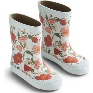 Wheat Uniseks rubberlaarzen voor kinderen, met golfprint, Muddy, natuurlijk rubber, regenschoen, 1481 Blauwe Bloemen, 25 EU