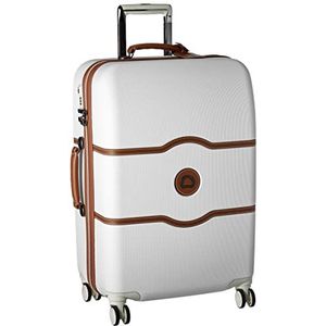 Delsey Bagage-Chatelet Hard+ 61 cm (24 inch), 4 rollen, champagne-wit, Checked-Medium 24 Inch, with Brake, Chatelet hardshell bagage met spinrollen