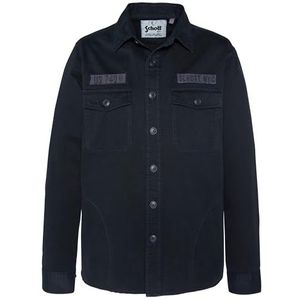 Schott NYC Shstantonml herenshirt, Blauw, L