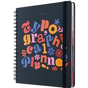 Kokonote XL Agenda 2023 2024 Typographical - Weekagenda 17 Maanden 2023 2024 - Weekplanner 23 24 - Weekkalender - Afspraakplanner