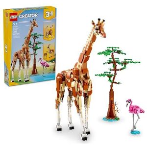 LEGO Creator 3in1 Safaridieren Speelgoed, Giraffe Wordt Gazelles of Leeuw Figuur, Set voor Kinderen, Creatief Cadeau voor Meisjes en Jongens vanaf 9 jaar 31150