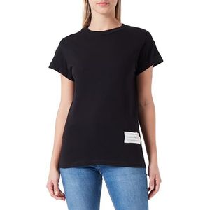 Replay Dames regular fit T-shirt korte mouwen Rose Label, 098 Black, L